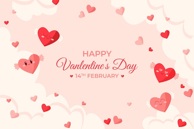 Vector gratuito fondo plano de celebración del día de san valentín