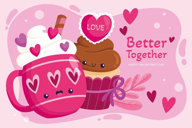 Fondo plano de celebración del día de san valentín