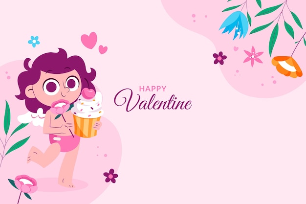 Fondo plano de celebración del día de san valentín