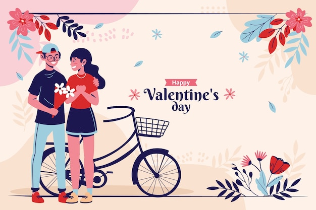 Vector gratuito fondo plano de celebración del día de san valentín