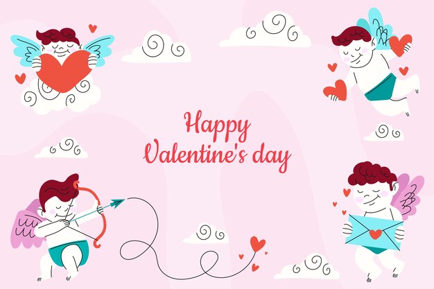 Fondo plano de celebración del día de san valentín