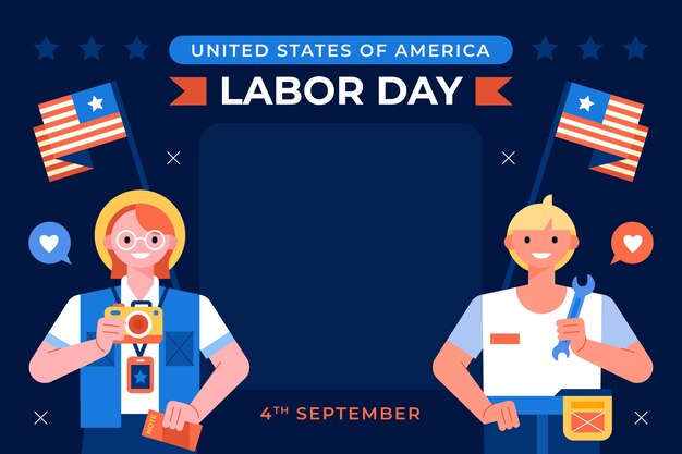 Fondo plano para la celebración del día del trabajo de nosotros