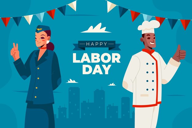 Vector gratuito fondo plano para la celebración del día del trabajo