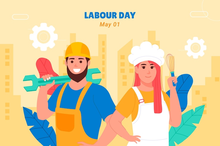 Vector gratuito fondo plano para la celebración del día del trabajo
