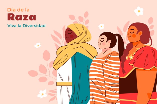 Fondo plano para la celebración española del dia de la raza
