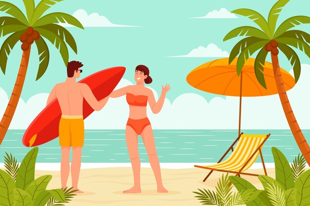 Fondo plano para la celebración del ferragosto italiano
