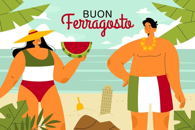 Fondo plano para celebración de ferragosto