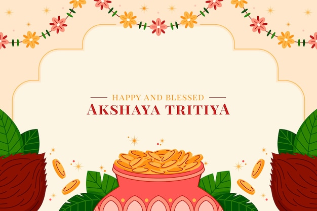 Vector gratuito fondo plano para la celebración del festival akshaya tritiya