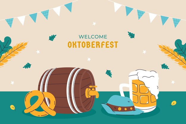 Fondo plano para la celebración del festival de la cerveza oktoberfest