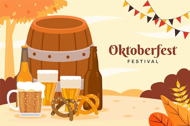 Fondo plano para la celebración del festival de la cerveza oktoberfest