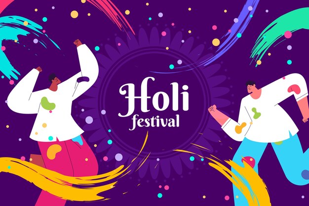 Fondo plano para la celebración del festival holi