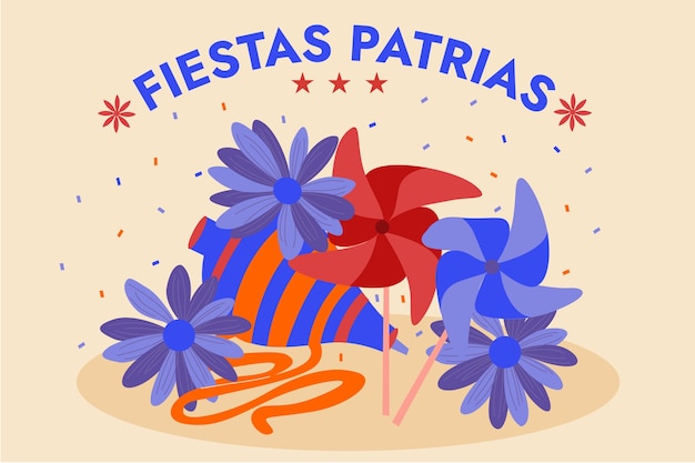 Fondo plano para celebración de fiestas patrias chilenas