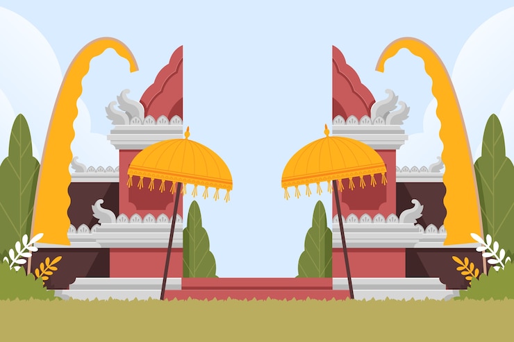 Vector gratuito fondo plano de celebración de galungan