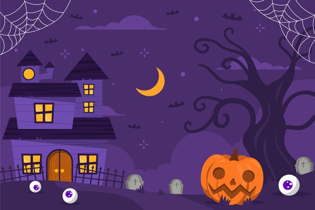 Fondo plano para la celebración de halloween