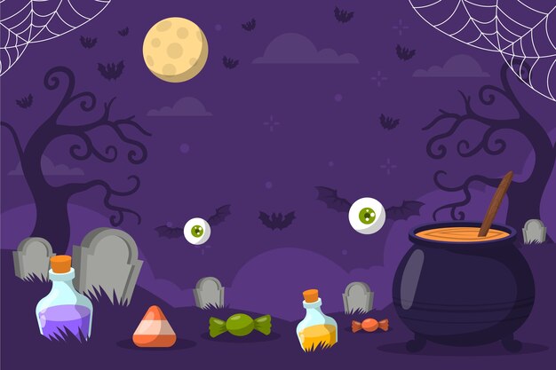 Fondo plano para la celebración de halloween