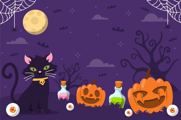 Fondo plano para la celebración de halloween