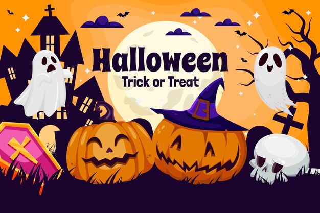 Fondo plano para la celebración de halloween
