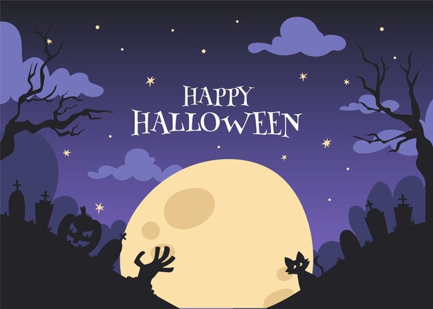 Fondo plano para la celebración de halloween