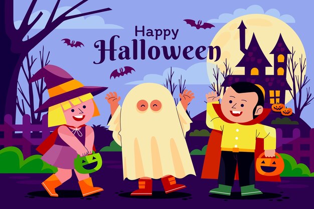 Fondo plano para la celebración de halloween