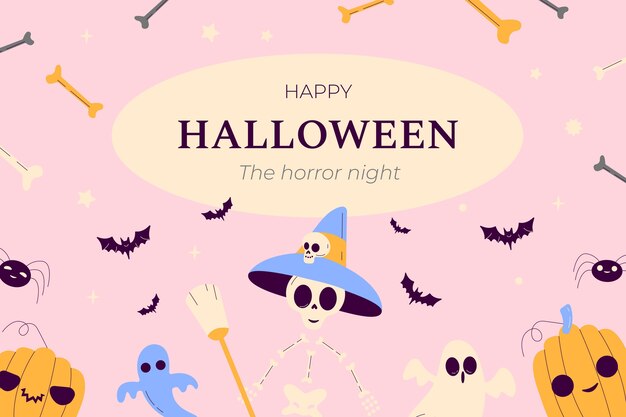 Vector gratuito fondo plano para la celebración de halloween