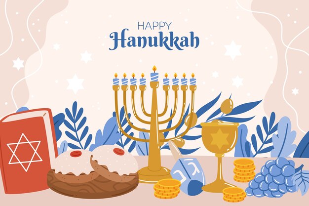 Fondo plano para la celebración de hanukkah