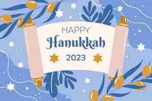 Vector gratuito fondo plano para la celebración de hanukkah