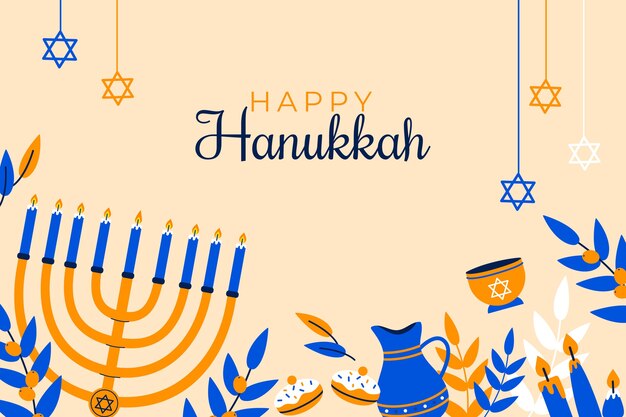 Fondo plano para la celebración de hanukkah