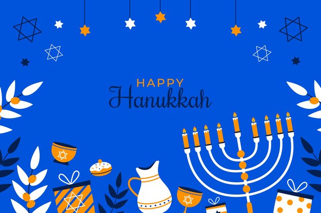 Fondo plano para la celebración de hanukkah