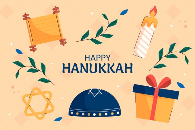 Fondo plano para la celebración de hanukkah