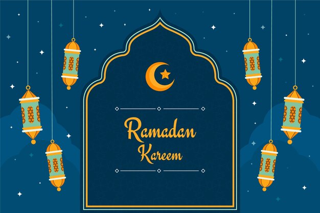 Fondo plano para la celebración islámica del Ramadán