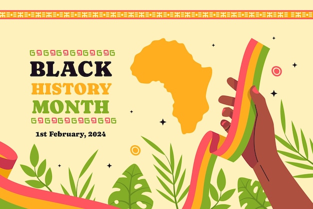 Vector gratuito fondo plano para la celebración del mes de la historia negra