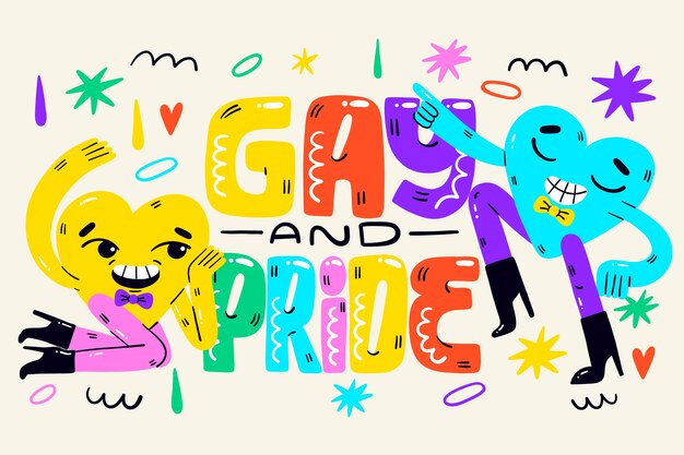 Fondo plano para la celebración del mes del orgullo LGBTQI