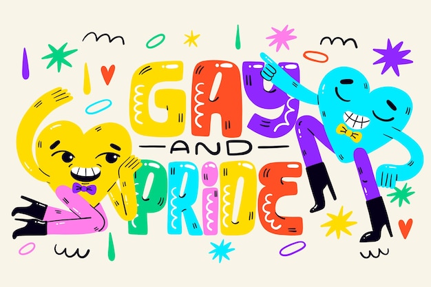 Fondo plano para la celebración del mes del orgullo LGBTQI
