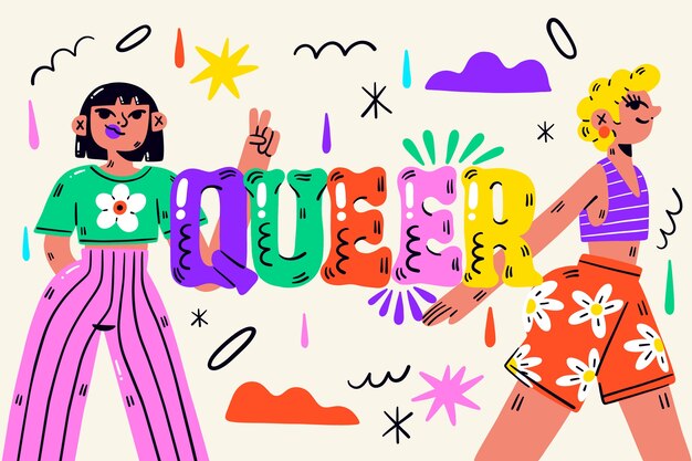 Fondo plano para la celebración del mes del orgullo LGBTQI