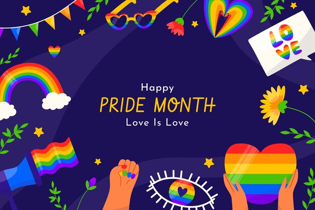 Fondo plano para la celebración del mes del orgullo