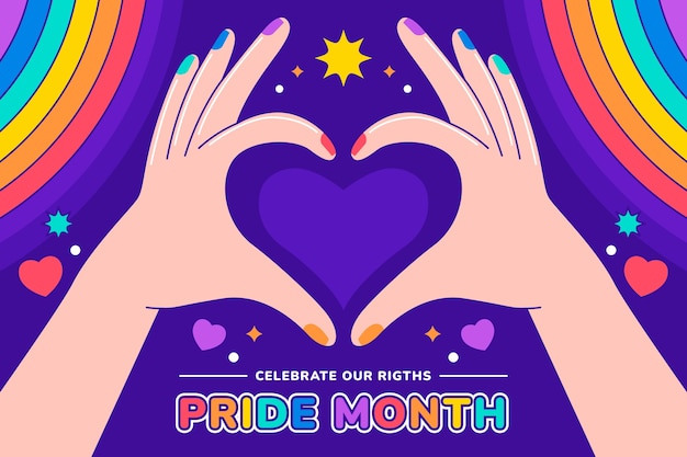 Fondo plano para la celebración del mes del orgullo