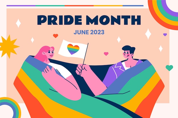 Fondo plano para la celebración del mes del orgullo