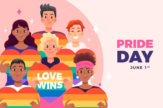 Fondo plano para la celebración del mes del orgullo