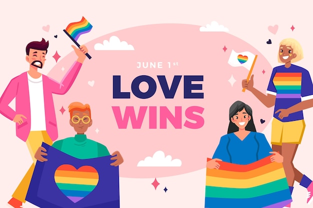 Fondo plano para la celebración del mes del orgullo