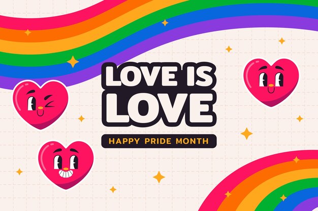 Fondo plano para la celebración del mes del orgullo