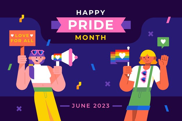 Fondo plano para la celebración del mes del orgullo