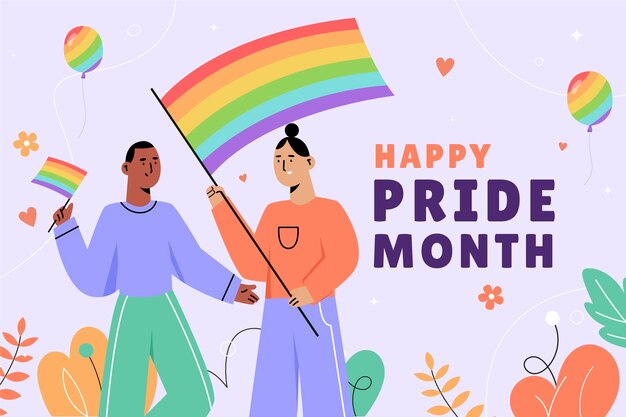 Fondo plano para la celebración del mes del orgullo
