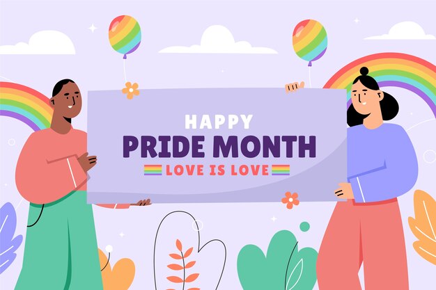 Fondo plano para la celebración del mes del orgullo