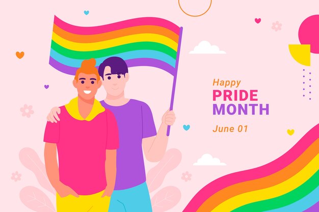 Fondo plano para la celebración del mes del orgullo