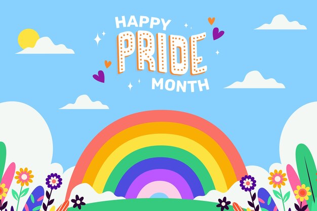 Fondo plano para la celebración del mes del orgullo