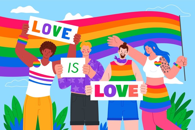 Fondo plano para la celebración del mes del orgullo
