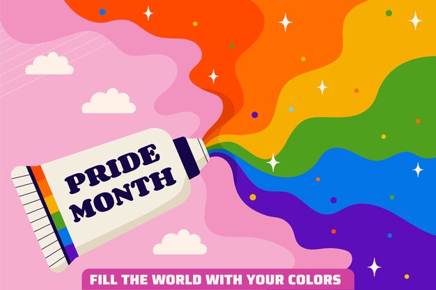 Fondo plano para la celebración del mes del orgullo