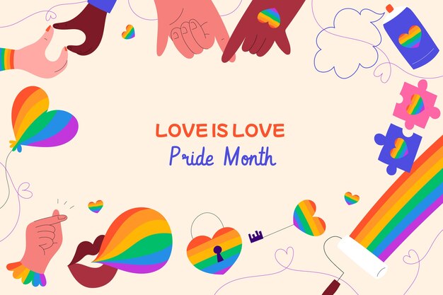 Fondo plano para la celebración del mes del orgullo
