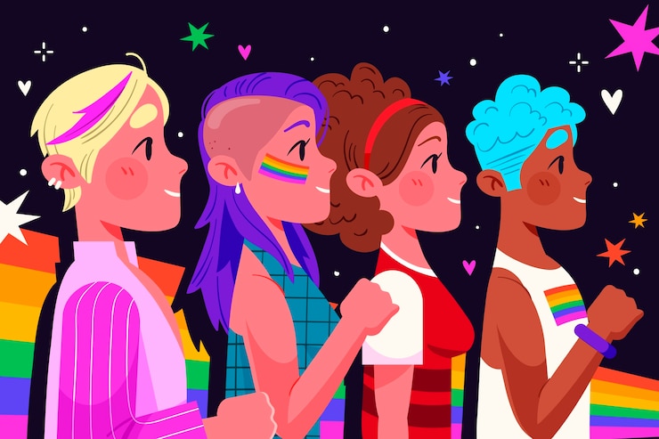 Vector gratuito fondo plano para la celebración del mes del orgullo