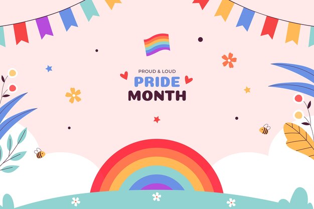 Fondo plano para la celebración del mes del orgullo